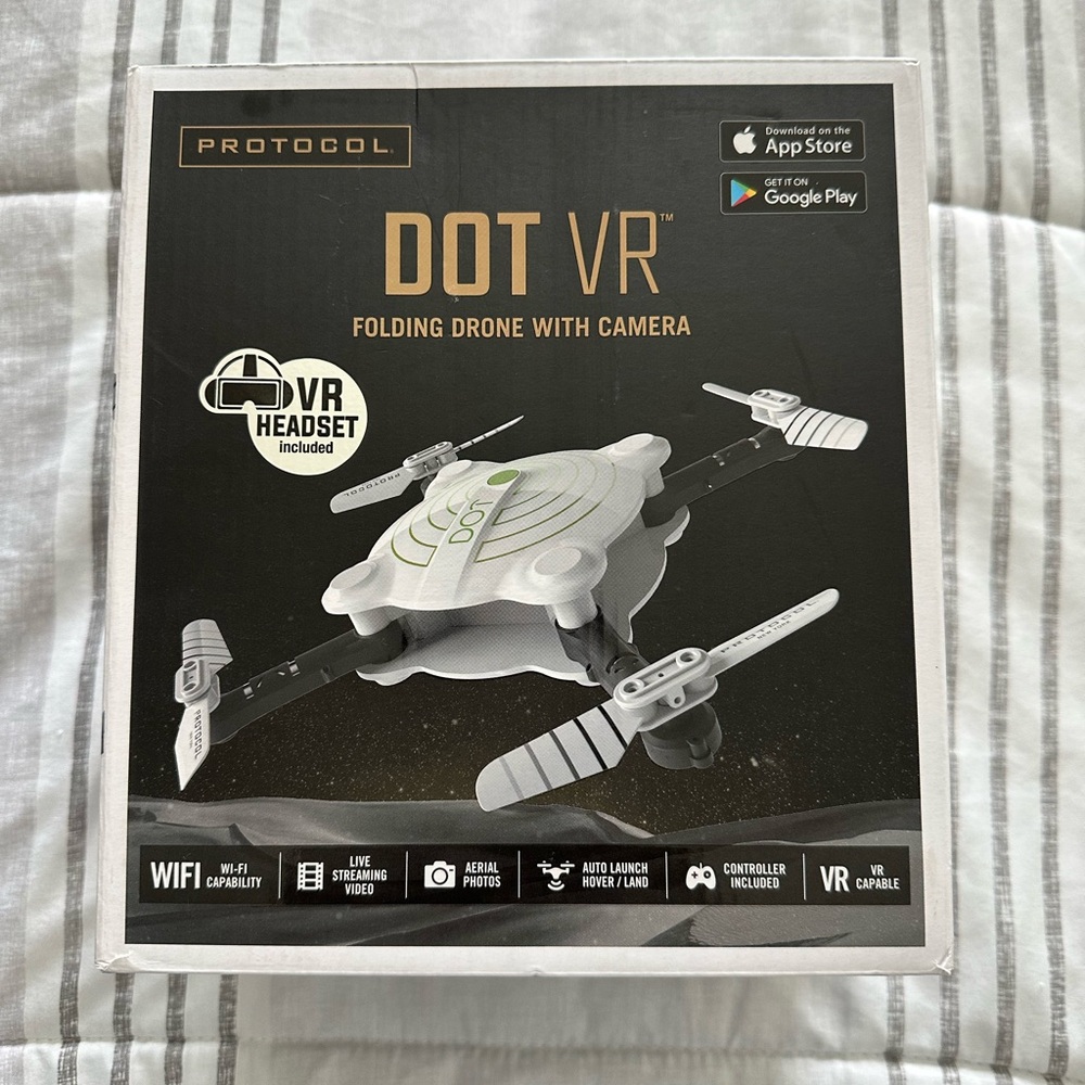 DOT VR Folding Drone with Camera - White